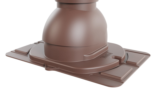 Труба вентиляционная Viotto с универсальным проходным элементом, d-110мм, h-550мм, утепленная, коричневый шоколад (RAL 8017)