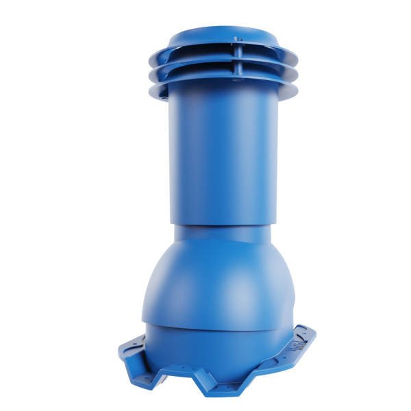 Выход вентиляции канализации Viotto, для профнастила С21, сигнально-синий (RAL 5005)